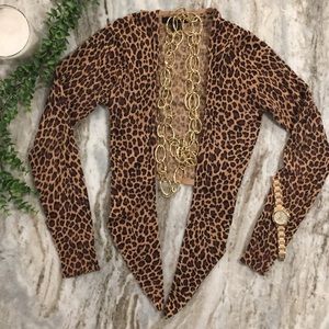 Express Cheetah print cropped cardigan